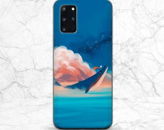 Blue whale art iPhone case aesthetic Sea animal case Phone case blue iPhone case sky iPhone 15 case iPhone 14 Plus Case for Samsung s23 cute