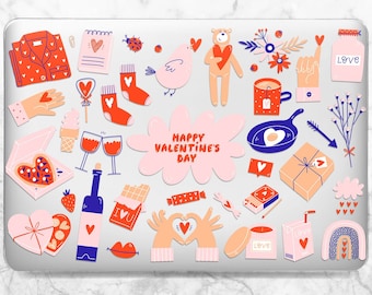 Valentines day gift Macbook clear case Macbook case love Cute Kawaii case Macbook case girly Pro 13 2022 Air 13 M2 case Macbook Pro 15 Cover