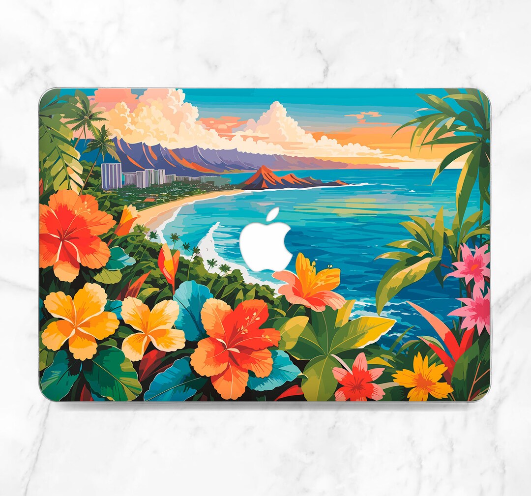 Exotic Flowers MacBook Case Sea Summer Floral MacBook Hard Case City ...