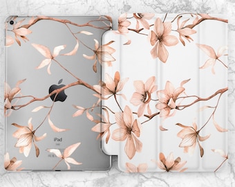 iPad case elegant Spring branch Flower Botanical Girly print Clear case iPad smart case Mini 6 7 A17 Pro 11 13 2026 Air 13 10 2 10 9 A16