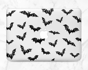 Transparent plastic case Black bats Clear case Vampire style Goth animal Air 15 Air 13 Neo Pro 16 2026 Pro 14 Pro 13 Simple Halloween case