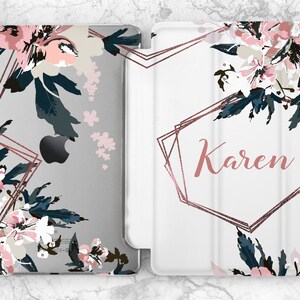 Girly case iPad case name Personalized case Aesthetic Custom print case iPad case woman Gift for her iPad smart case Elegant cover Floral