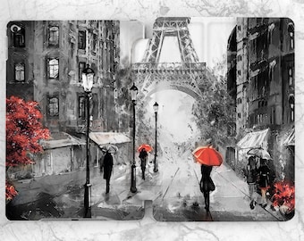 iPad case Paris iPad case city iPad case rain Black and White Red Watercolor Romantic 10 2 Mini 7 A17 Pro 13 Air 13 11th gen A16 12 9 10 9