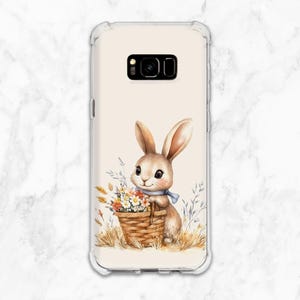 Funda para teléfono con diseño de conejito kawaii, funda para iPhone, funda protectora para iPhone con diseño de conejo y animales de primavera, funda para Google Pixel, funda para Samsung, diseño bonito