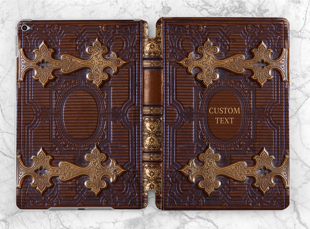 Vintage Book Print iPad Case Brown Custom Smart Case iPad Case Saying