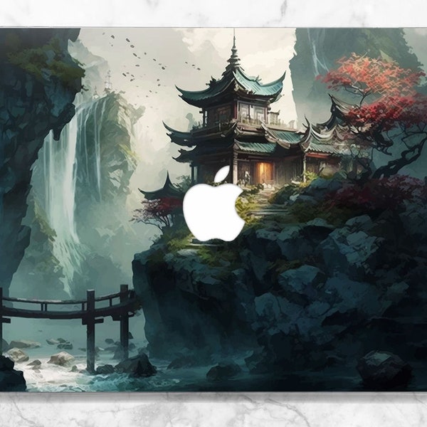 Macbook case Japan Mountains art case Macbook case nature Macbook case tree Air 13 2022 case Pro 16 2023 A2485 A2141 A2442 hard shell cover