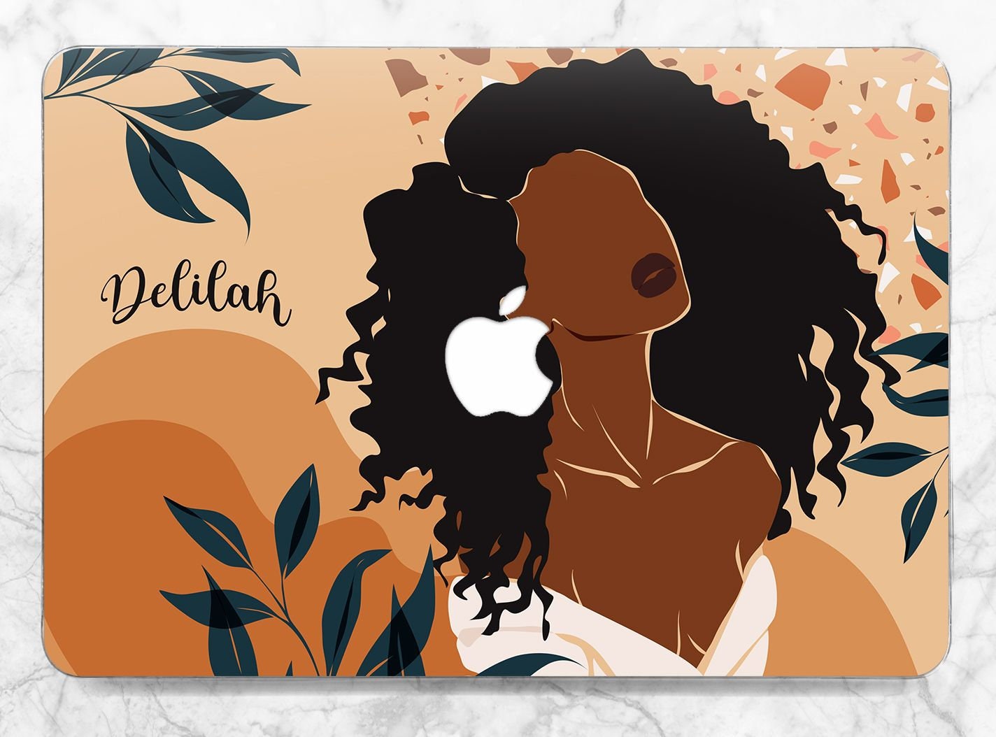 Cute black girl Macbook abstract art Macbook case woman Custom hard case Macbook case name Gift for her Aesthetic cover Minimalist Abstract