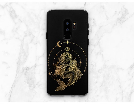 Black phone case iPhone case mermaid Phone case ocean Case for Samsung iPhone case moon iPhone 6s Plus iPhone case star s7 case s8  MAb_034