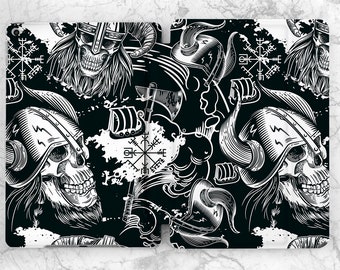 iPad case viking iPad case black and white iPad case skull iPad case men The Helmet of Horror iPad case skelleton iPad case north Brutal