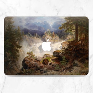 Macbook Hülle Bär Macbook Fall Natur Georg Saal Druck Macbook Tasche Wald Berge Kunst Macbook Hardcase Macbook M3 M2 M1 Pro Air Geschenk