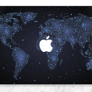 Macbook case world Travel World map Macbook case dark Aesthetic blue light print Macbook hard case Macbook case man Gift for him Simple art