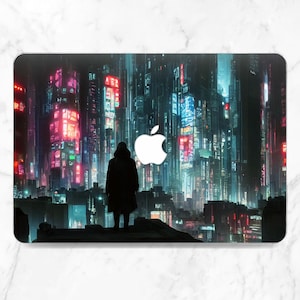 Macbook case Tokyo City print case Macbook hard case Night town print Macbook case man Inspirational print Macbook hard case Cyber art style