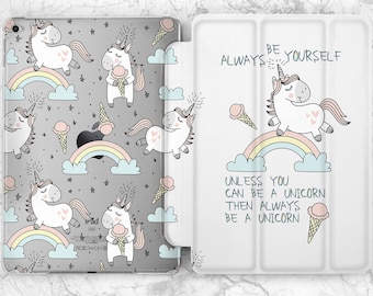iPad case unicorn Kawaii Cute Magic horse iPad case kids Funny saying iPad case rainbow iPad 11th gen 10 9 A16 Pro 13 Air 13 10 2 Mini 7 A17