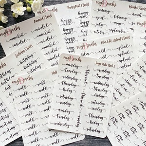 Planner Script 3 Stickers/Foiled Script Stickers/Foiled Planner Stickers/Script Planner Stickers/Planner Scripts