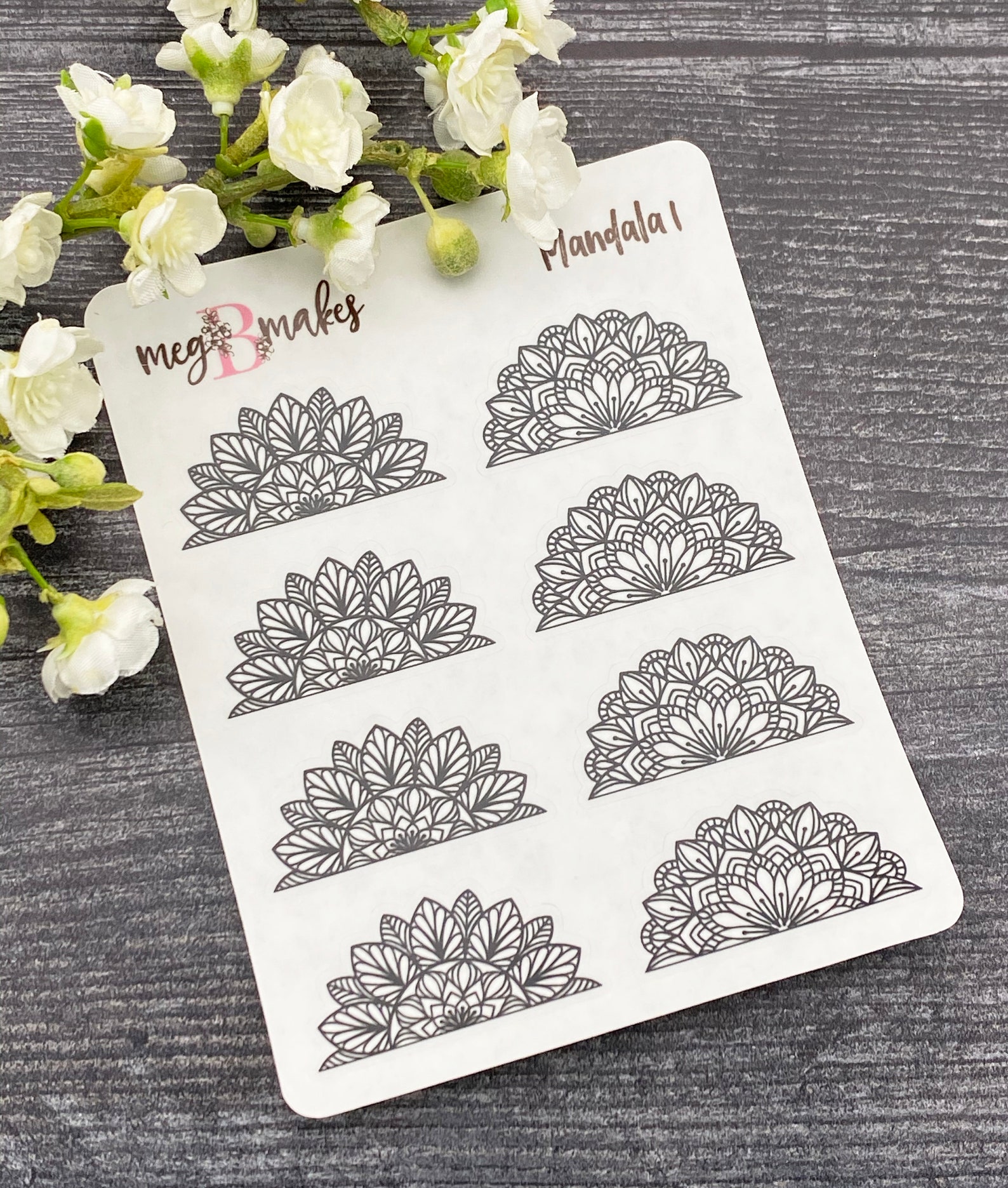 Foiled Half Mandala Planner Stickers Foiled Mandala Stickers - Etsy