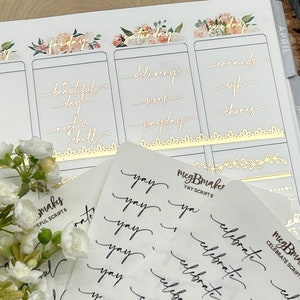 Planner Script 6 Stickers/foiled Script Stickers/foiled Planner ...