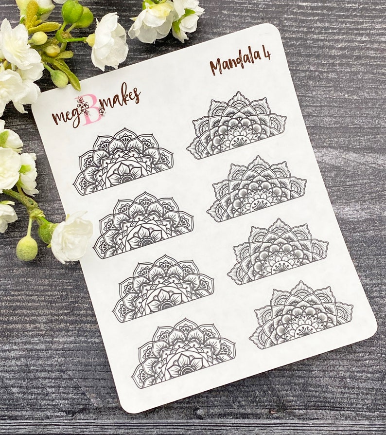 Foiled Half Mandala Planner Stickers Foiled Mandala Stickers - Etsy