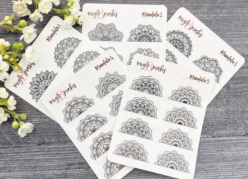 Foiled Half Mandala Planner Stickers Foiled Mandala Stickers - Etsy