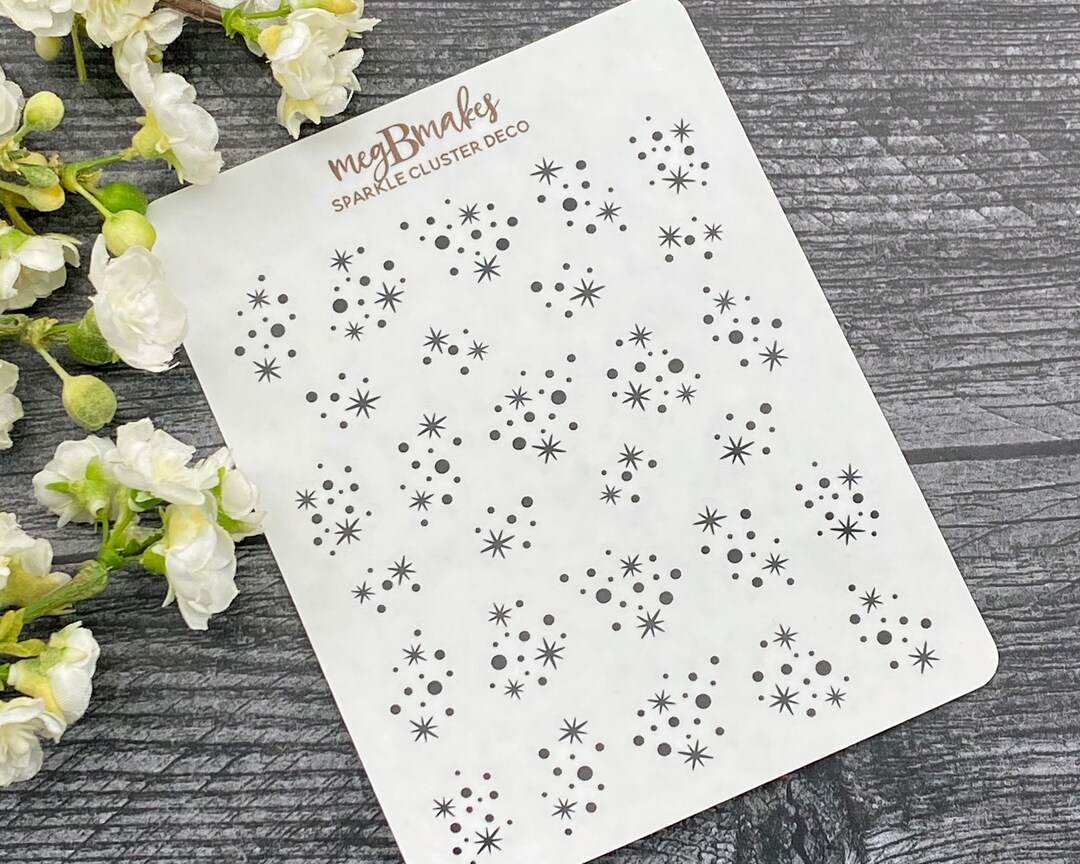 Foiled Sparkle Cluster Deco Stickers, Foiled Sparkle Stickers, Foiled ...