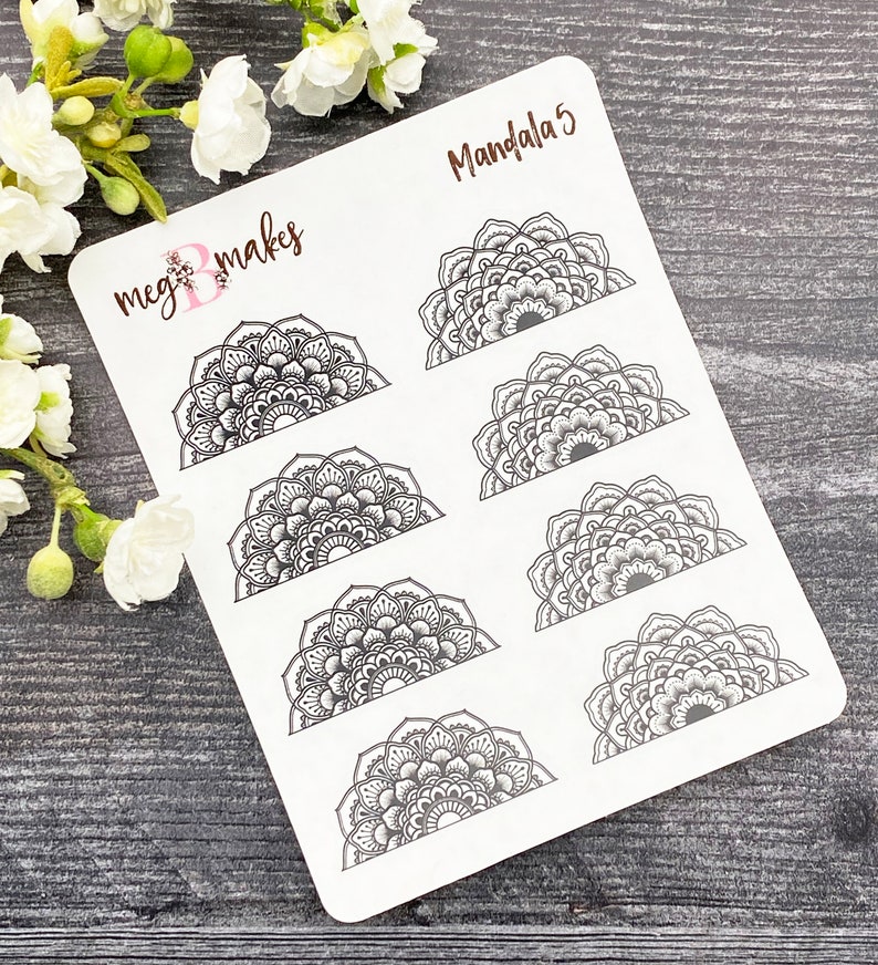 Foiled Half Mandala Planner Stickers Foiled Mandala Stickers - Etsy