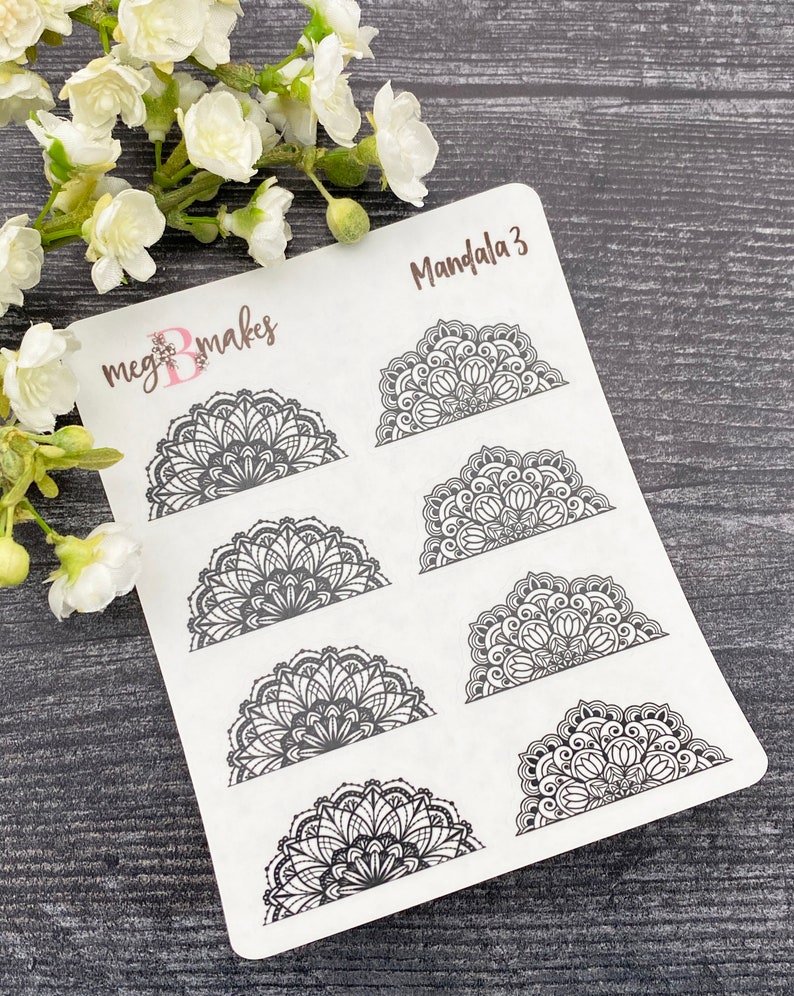 Foiled Half Mandala Planner Stickers Foiled Mandala Stickers - Etsy