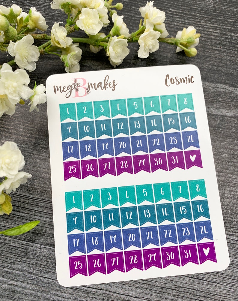 Mini Date Flag Stickers Planner Stickers Date Cover - Etsy