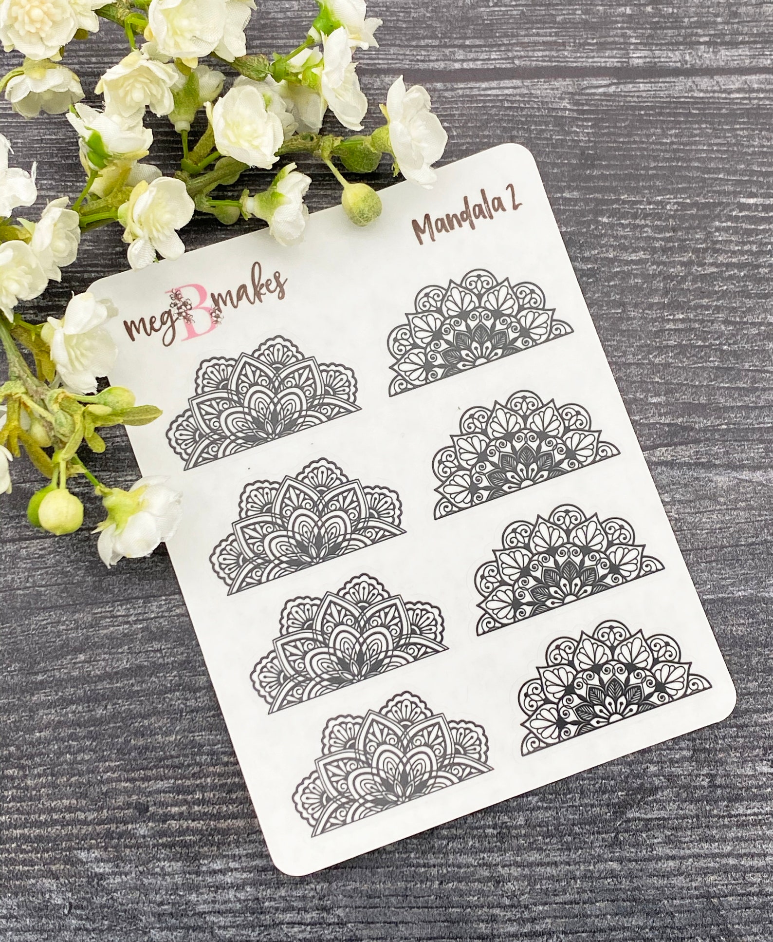 Foiled Half Mandala Planner Stickers Foiled Mandala Stickers - Etsy