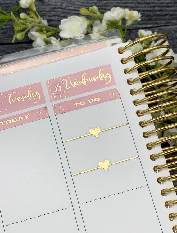 Foiled Tiny Heart Stickers Foiled Heart Stickers Planner 