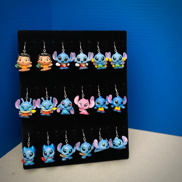 Doorables, Stitch, Alien, Experiment, 626, Ohana, Lilo, Angel, Aliens, Cute, Movie, Theme Park, Superhero, Love, Couple, Hula, Earrings