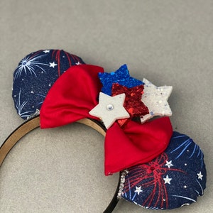 Patriotic, Americana, Glitter, Stars, Red, White, and Blue, 4th of July, America the Beautiful, American Flag, Theme Park, Mouse Ears