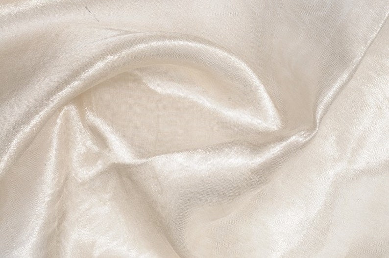 Butter Pecan Gold Metallic Crushed Organza Fabric