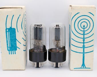 2x 6N8S / 6SN7 / 1578 / ECC32 / Tested / Matched pair / NEVZ / same dates / original boxes / Valves / Röhre