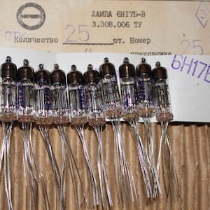 10x 6N17B-V 6H17Б-B Tube Tube Subminiature Double Triode / USSR / NOS / 10pcs in one lot