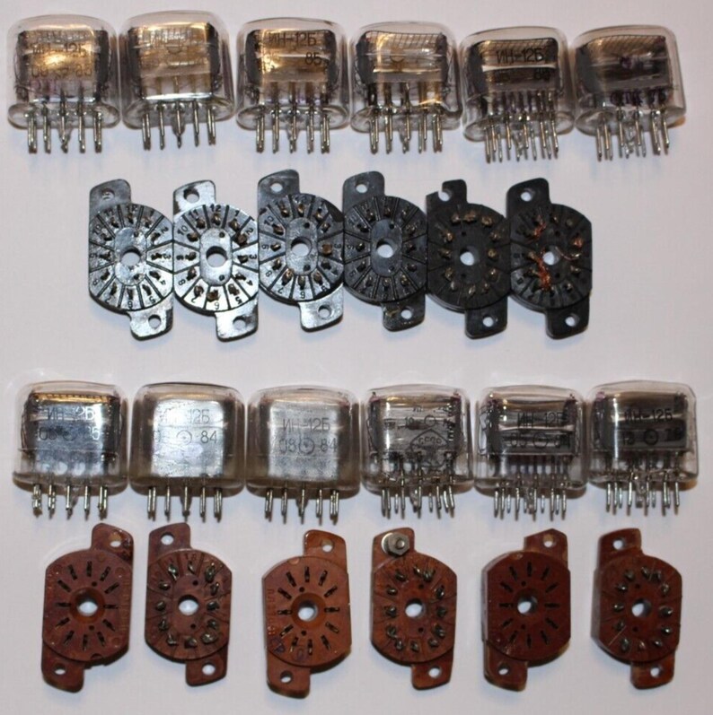 6x IN-12 with sockets nixie tubes used / IN-12A or IN-12B + sockets / Tested / 6pcs in one lot image 4