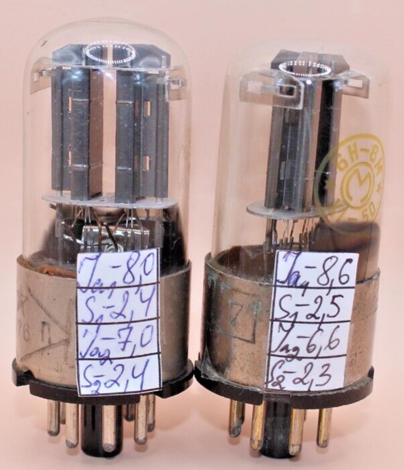 Mel-noページ 2x 6N8S / 6N8M / 6SN7 / 1578 MELZ / Tested / Matched Pair / Metal