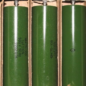 2x K75-10V 1uF 500V 2 PCS hybrid audio paper oil capacitors / 2pcs in one lot
