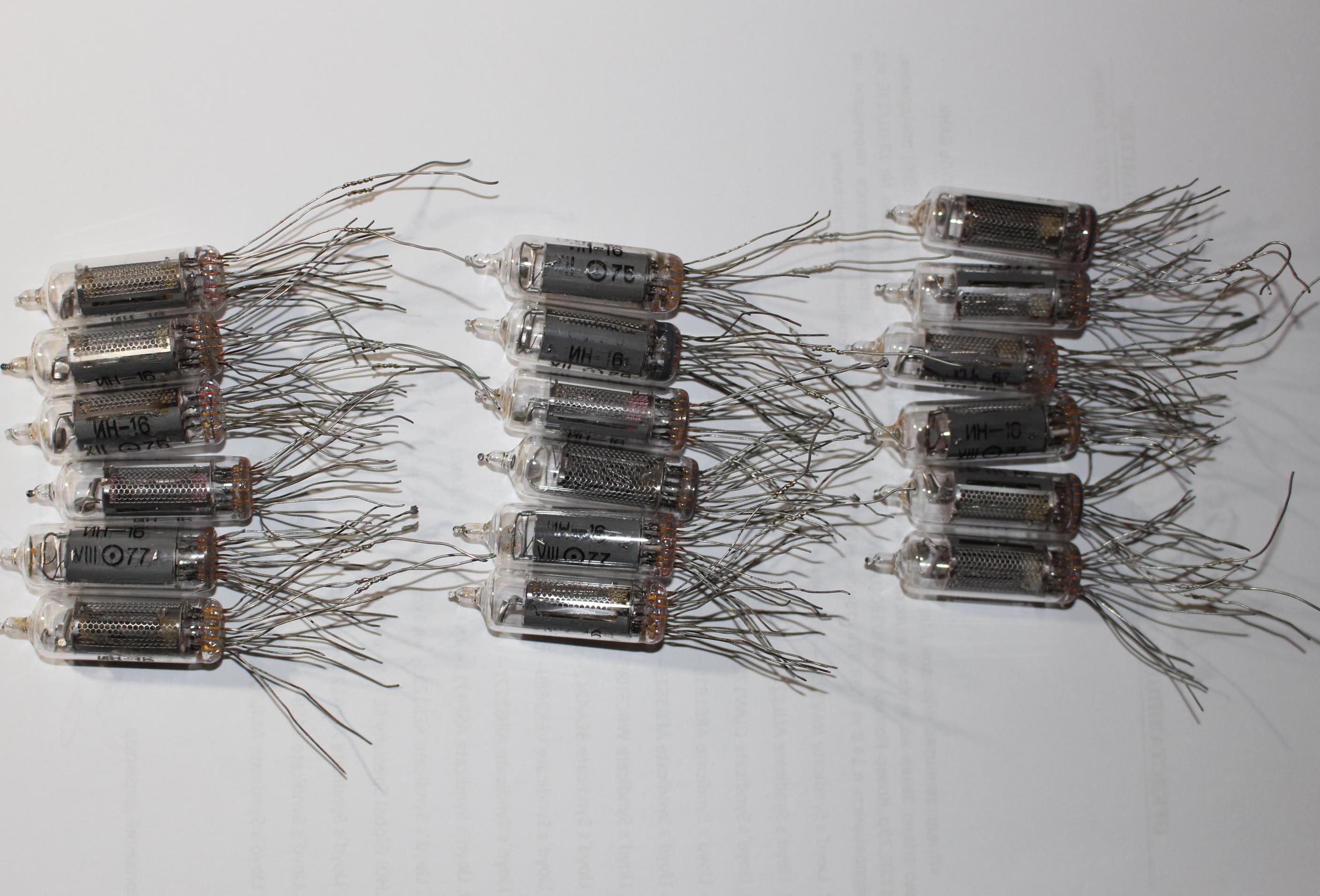 時計用 IN-16 中古ニキシー管 6 個 / テスト済み / 100% 動作 / 1