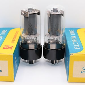 2x 6P3S 6L6 EL39 6CN5 5881 / nos / para dopasowana / tetroda wiązki wyjściowej / ZSRR / reflektor / oryginalne pudełka