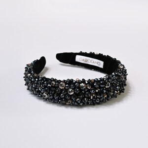 Headband, Crystal, blue navy headband, jeweled, beaded, handmade, hairpiece, hair accessory