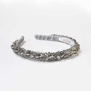 Bridal Hairpiece, white headband, silver headband, pearls, hair accessory, hairpieces, wedding headband, jeweled hand-sewed headband,