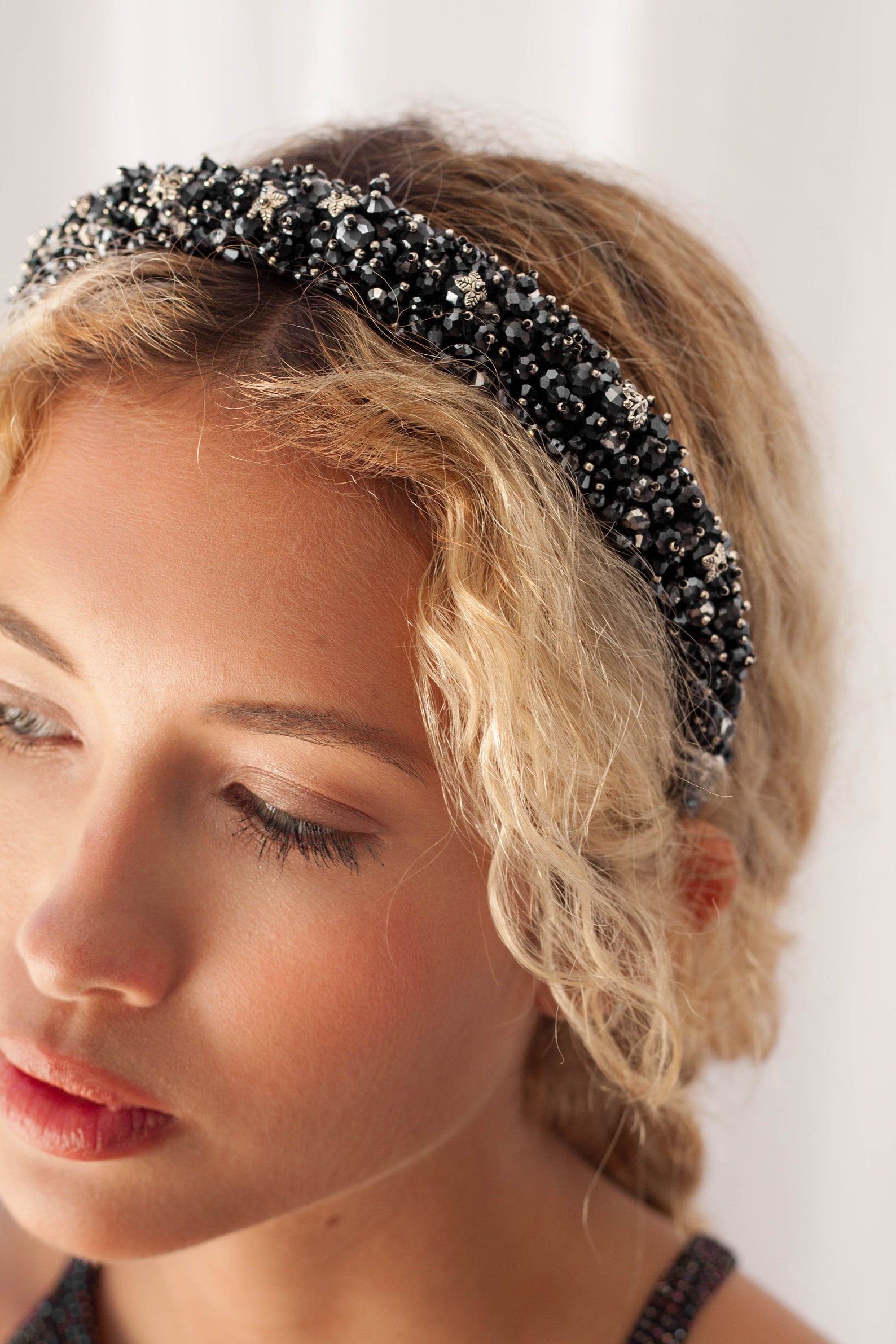 Navy Blue Headband Wedding at Michael Wilson blog