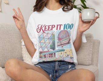 Behalte es 100 Disney Retro Space Park Grafik-T-Shirt | EPCOT Future Reise-T-Shirt