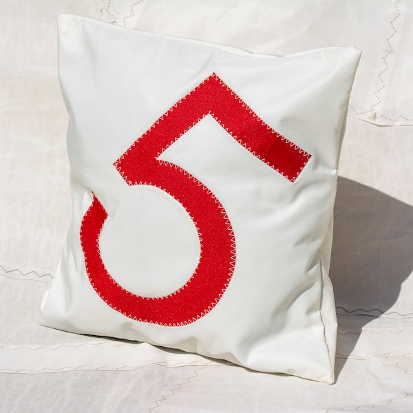 Coussin Blanc voile recyclée