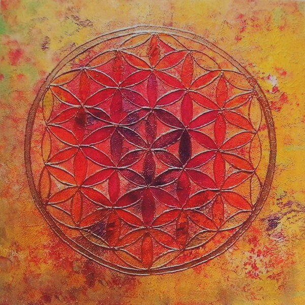 Fleur de Vie Plastifiée Numéro 2 - 8cm 10cm 14cm 15cm et 20 cm. Peut Être Réalisée avec d' Autres Di