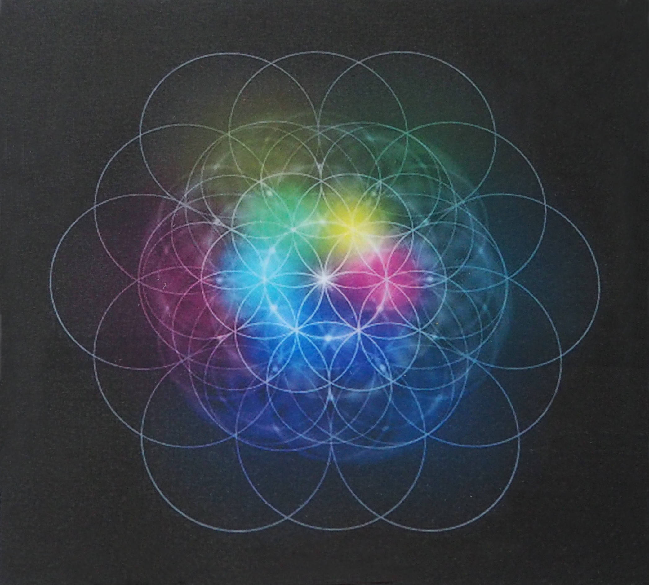 Fleur de Vie Plastifiée Numéro7 - 8 cm. Peut Aussi Être Réalisée Dans d' Autres Tailles. Envoi en Le