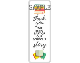 Teacher School Appreciation Bookmark Gifts - Principal Tools - Library Month April - Librarian - Media Specialist - Books - Teachers Gift