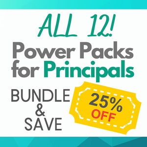 Bundle and SAVE! - All 12 Principal's Power Packs - Instant Digital Downloads - Tools for the Busy School Principal