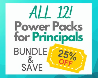 Bundle and SAVE! - All 12 Principal's Power Packs - Instant Digital Downloads - Tools for the Busy School Principal