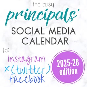 Calendario de redes sociales del director: 1 año de sugerencias, celebraciones, semanas e ideas para fotos - Instagram, Facebook, Twitter - Secretaria