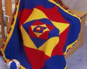 PDF Crochet Pattern Baby Blanket Kaleidoscope 45 x 45 in. Instant PDF Digital Download Vintage Crochet Pattern- B197
